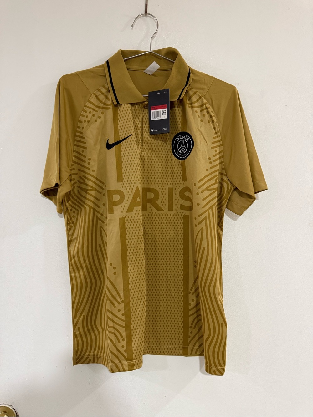 Nike Paris Gold/Black Polo Soccer Jersey